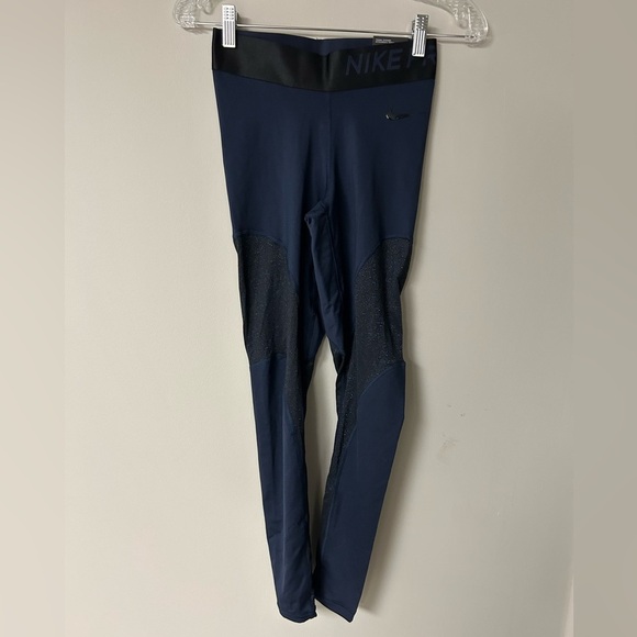 Nike Pro Blue Warm 7/8 Training Leggings - Picture 1 of 5